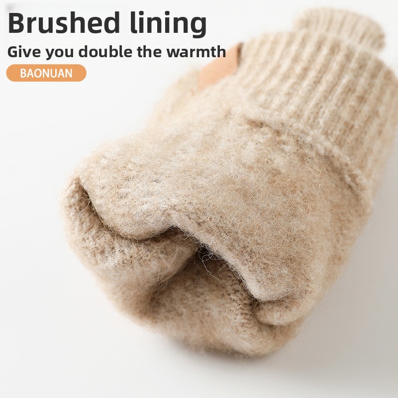 قفازات شتوية نسائية سميكة مبطن - مراجعة Wool Glove Lined وسعره