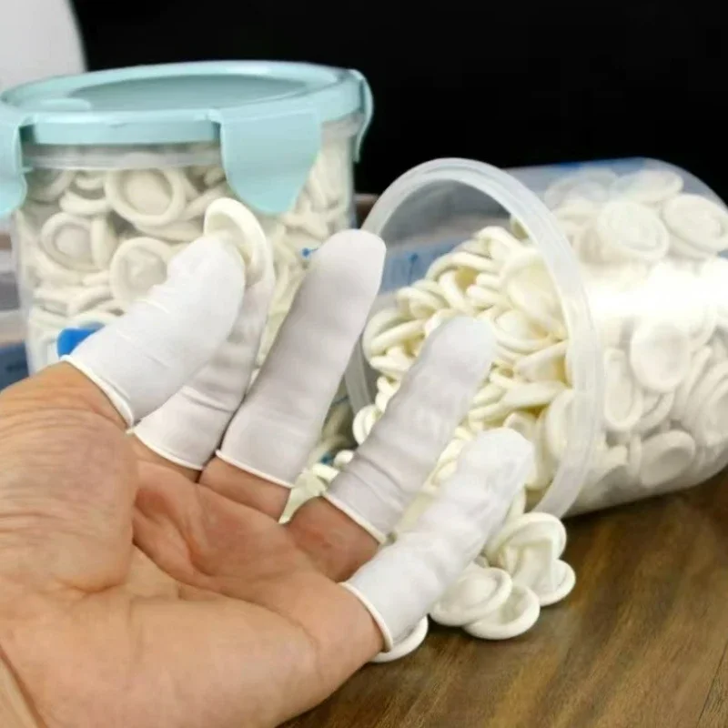 100-1000 قطعة، أغطية أصابع بيض - مراجعة Latex Disposable Glove وسعره
