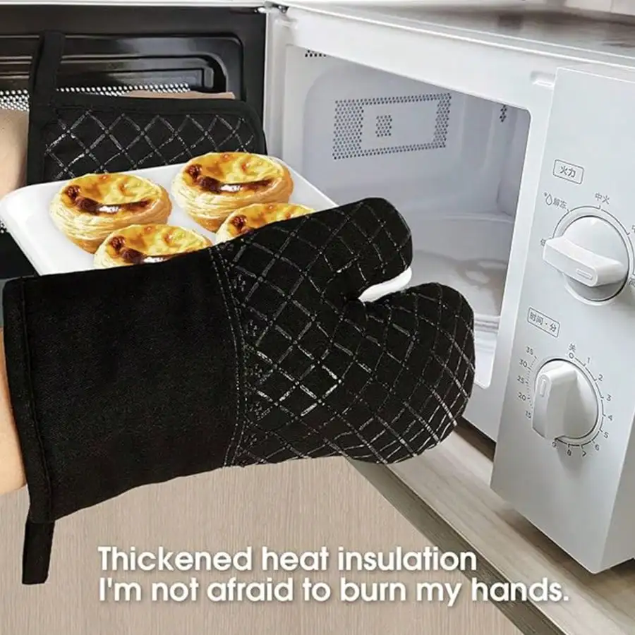 4 قطع من قفازات المطبخ المصنوع - مراجعة Heat Resistant Glove وسعره