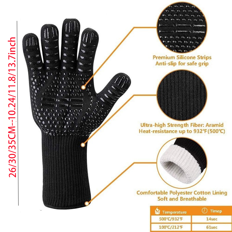 قفازات الشواء مثبطات اللهب عدم - مراجعة Heat Resistant Glove وسعره